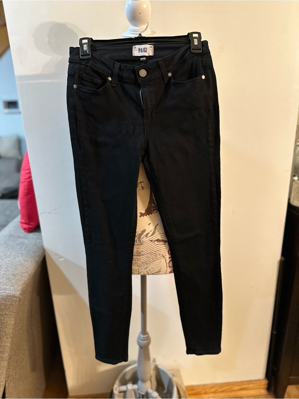 PAIGE Black Skinny Jeans - Stretch